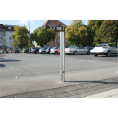 Stainless steel post |  89 mm | removable, self-engaging lockwith hot-dip galvanized ground socket part-no. 470.10 | with triangular locking mechanism acc. with DIN 3223 | without eyelet